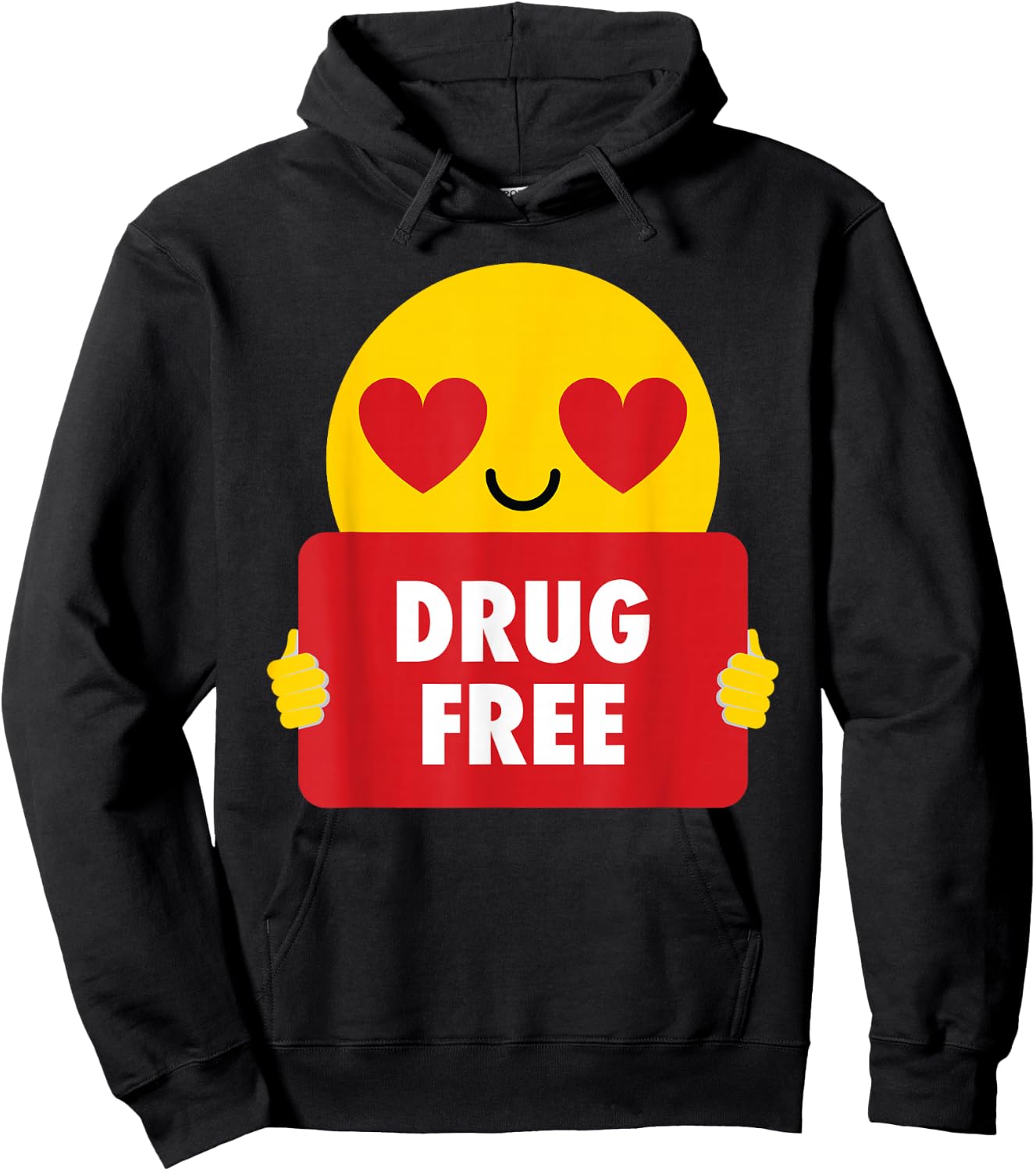 Drug Free Shirt Heart Eye Anti-Drug Hoodie - Hoodie | Black