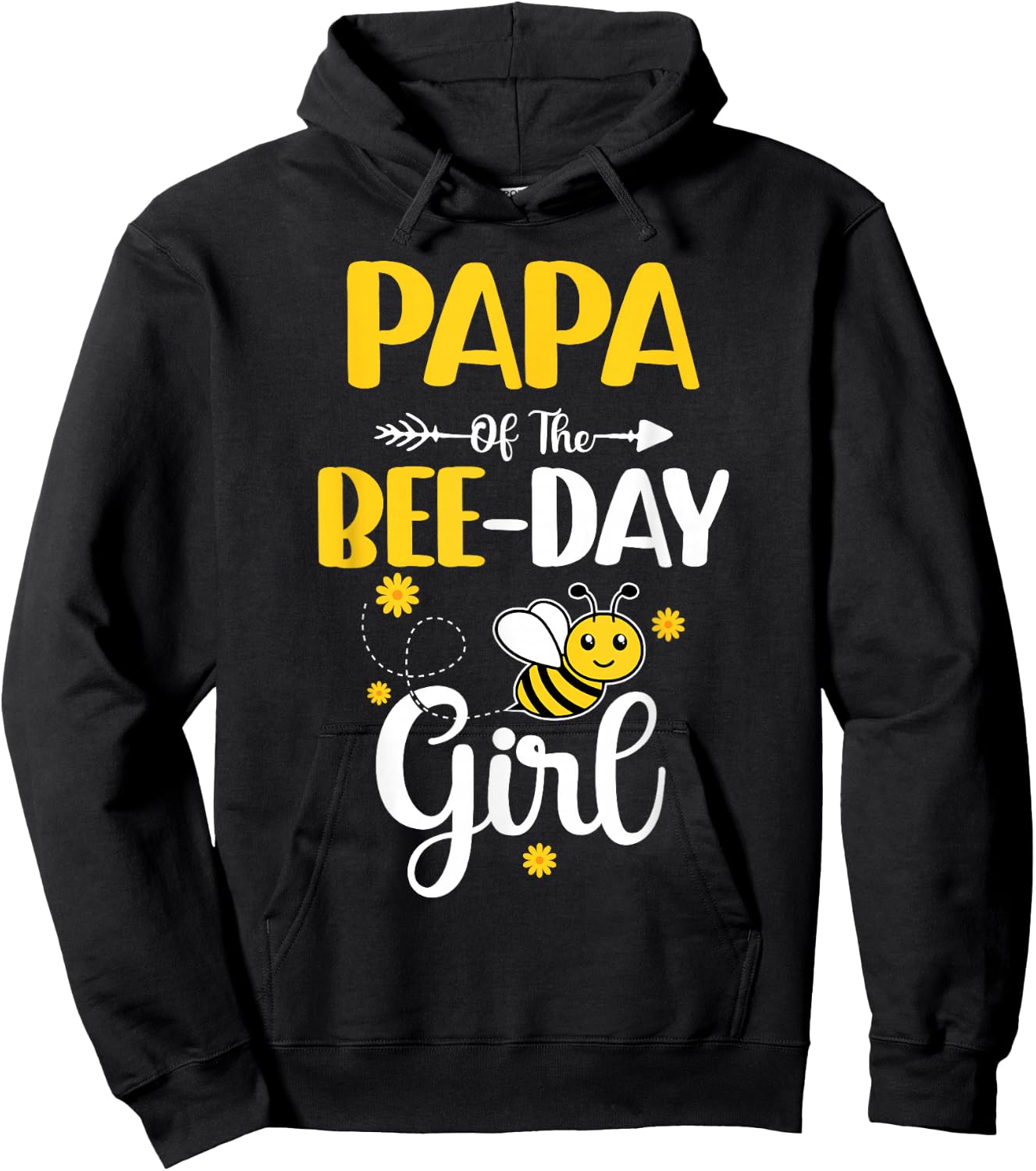 Papa Of The Bee Day Girl Hive Party Matching Birthday Hoodie - Hoodie | Black