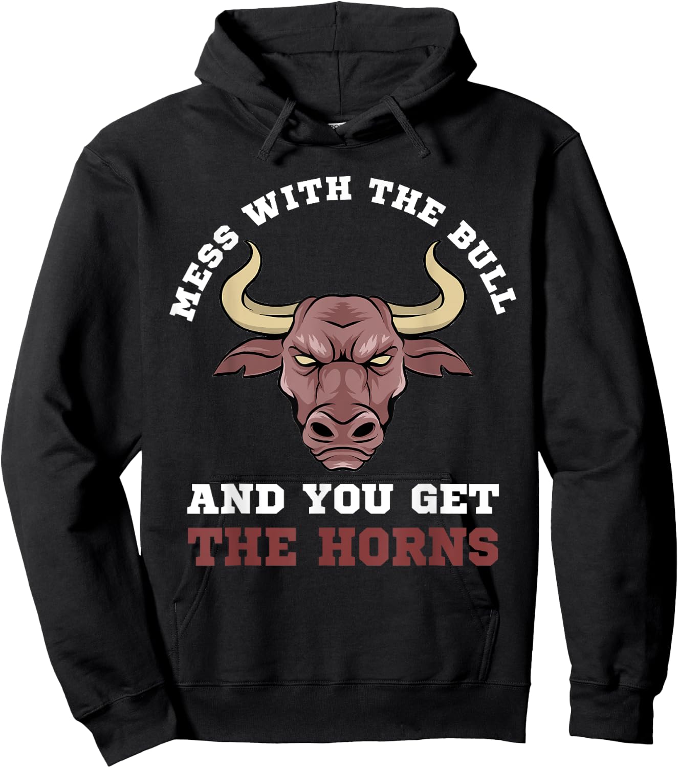 Mess With The Bull You Get The Horns Bodybuilding Hoodie - Hoodie | Black