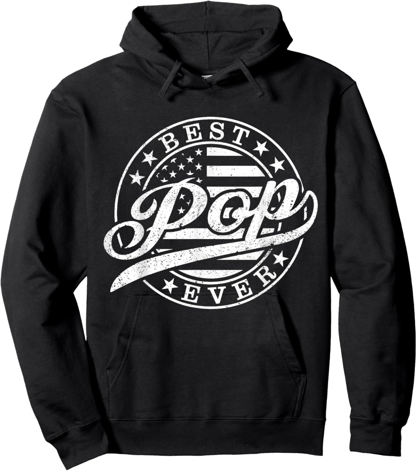 Best Pop Ever American US Flag Funny Grandpa Father's Day Hoodie - Hoodie | Black