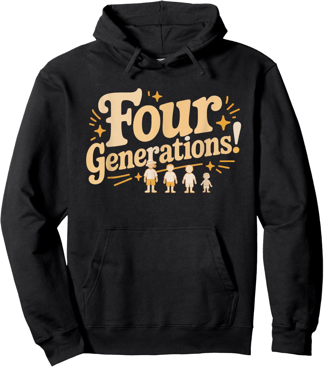 Great Grandma Four Generations Family Tree Silhouette Hoodie - Hoodie | Black