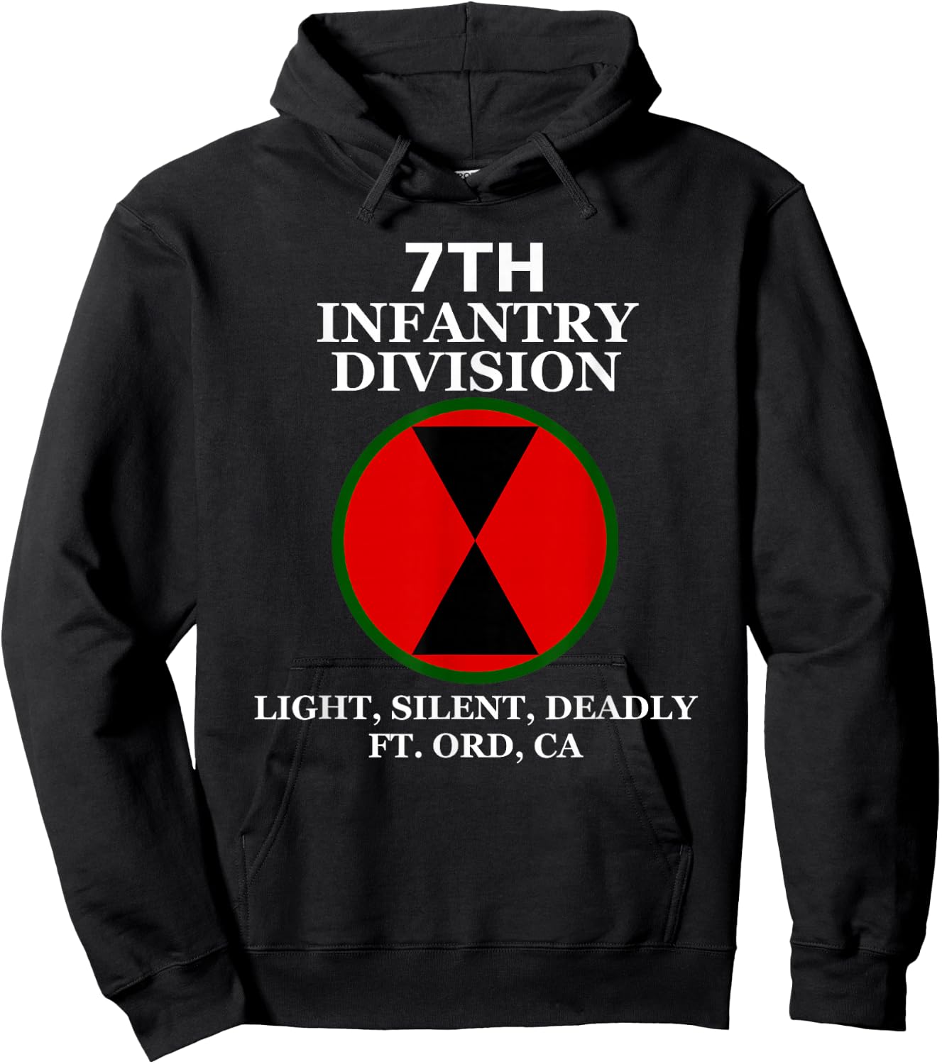 7th Infantry Light Silent Deadly Ft Ord Grunt Hoodie - Hoodie | Black