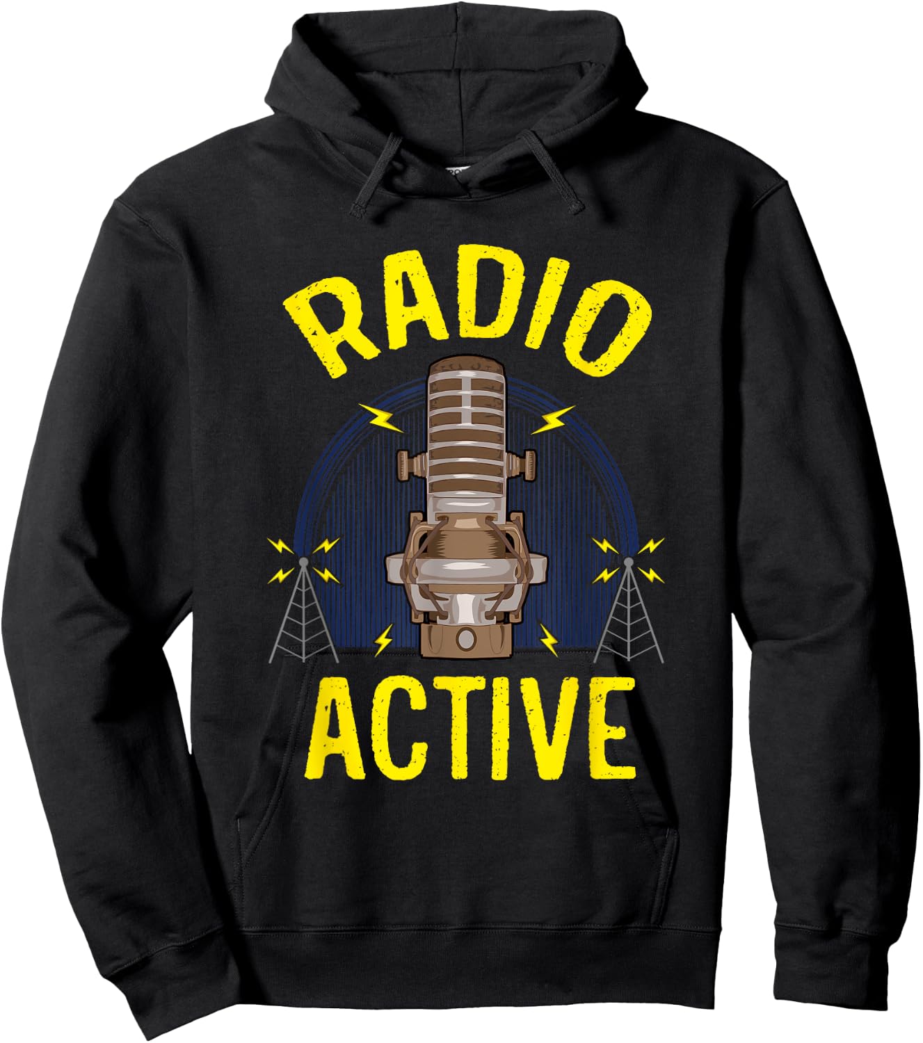 Radio Broadcaster Gift Radioactive Funny DJ Ham Operator Hoodie - Hoodie | Black