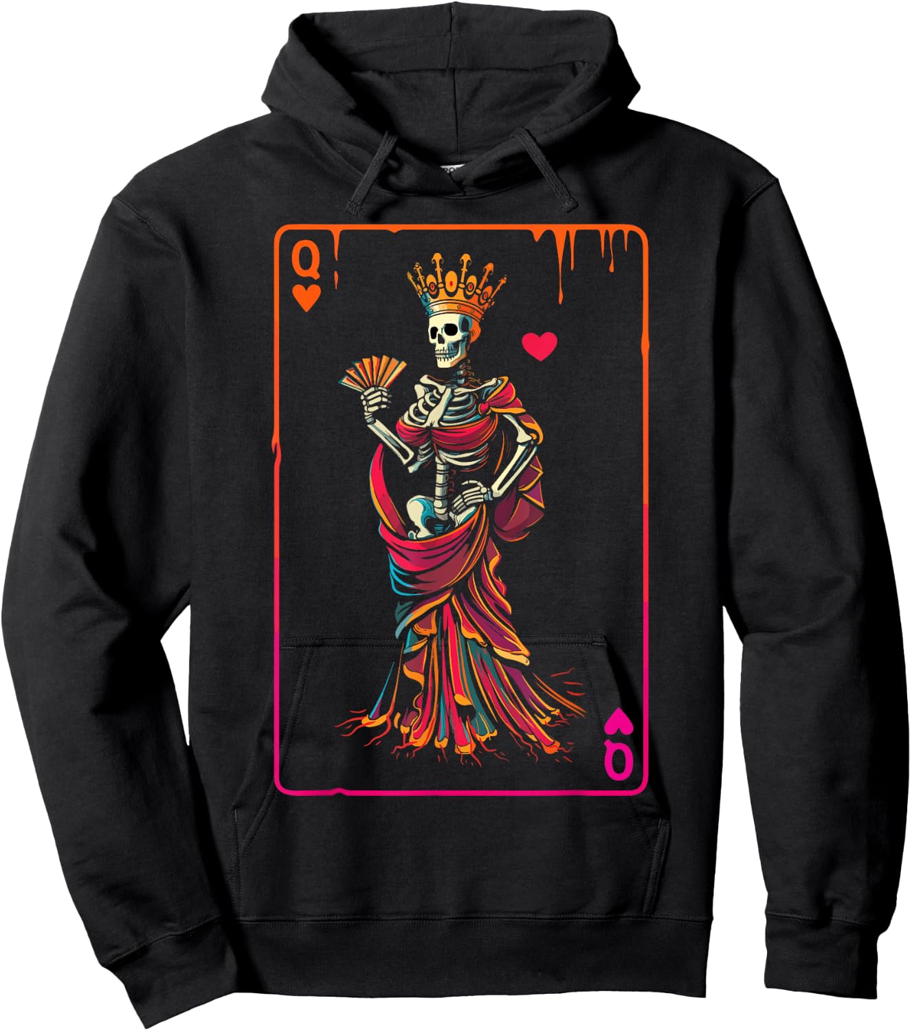 Queen of Hearts Halloween Costume Valentines Card Couple Set Hoodie - Hoodie | Black