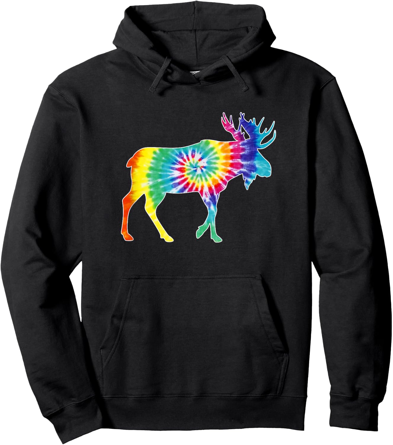 Funny Moose Animal Tie Dye Design Men Moose Lover Hoodie - Hoodie | Black