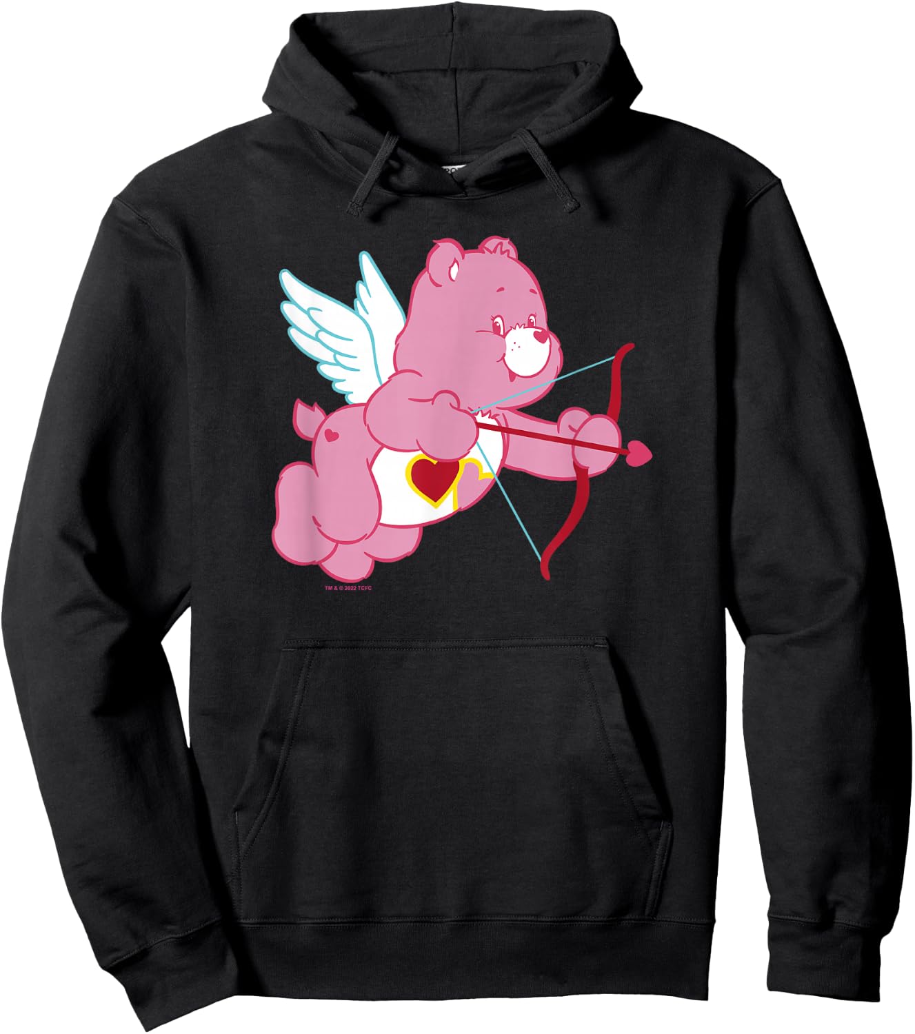 Care Bears Valentine's Day Vintage Love-a-Lot Cupid Bear , Black, S Hoodie - Hoodie | Black