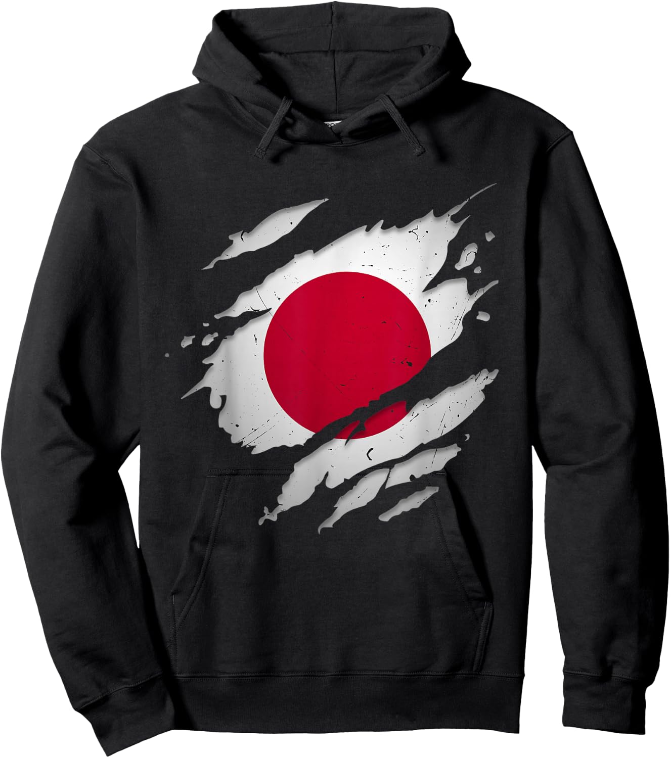 Stolze japanische Hemden | zerrissene japanische Flagge Hoodie - Hoodie | Black
