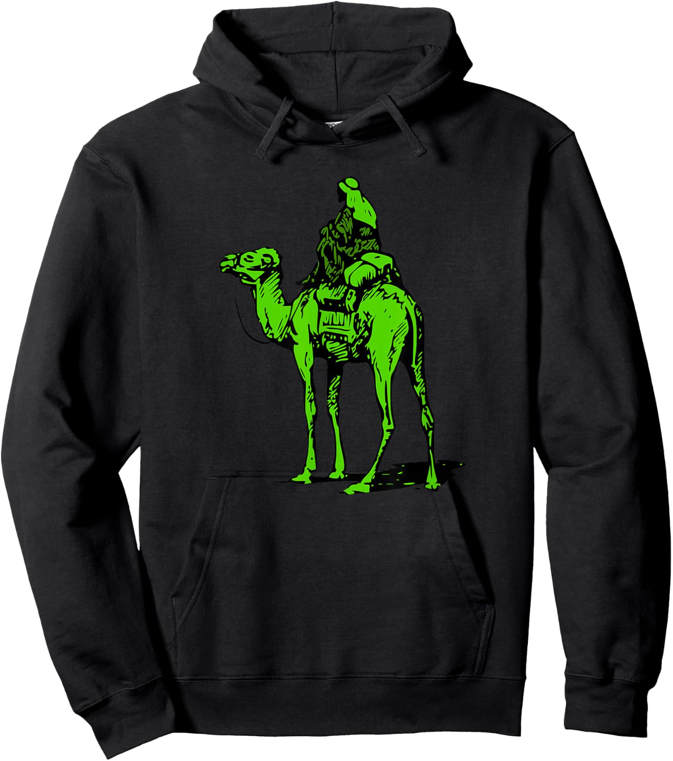 Silk Road Green Camel Hoodie - Hoodie | Black