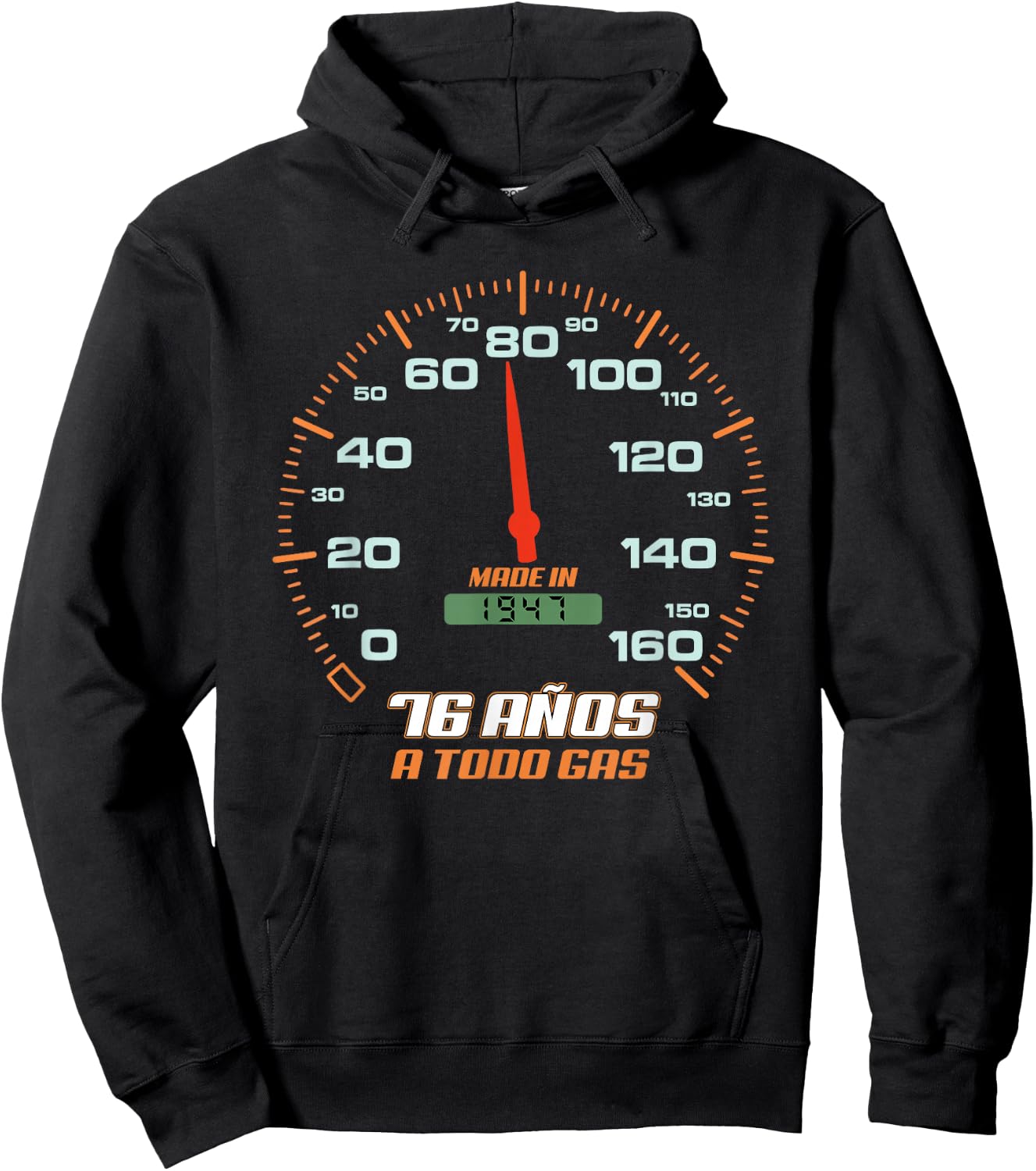 Cumpleanos 76 Anos A Todo Gas Nacidos En 1947 Motor Coches Hoodie - Hoodie | Black