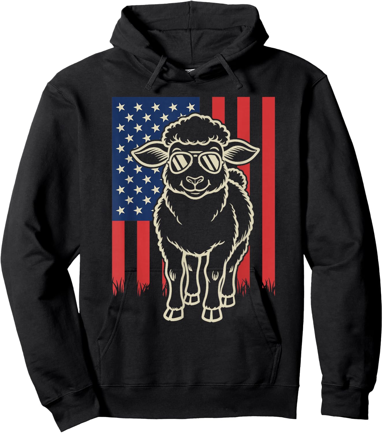 Sheep Lover Farmer Farm Animal 4th of July Hoodie - Hoodie | Black