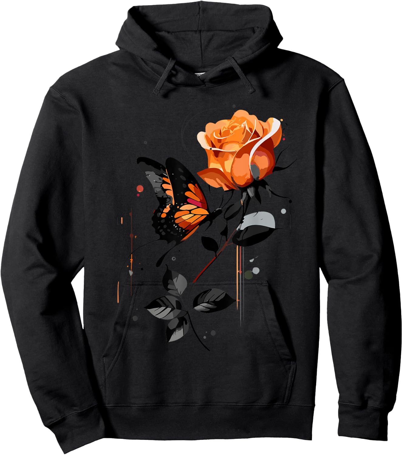Blumen und Schmetterlinge Damen Outfit , gray Hoodie - Hoodie | Black