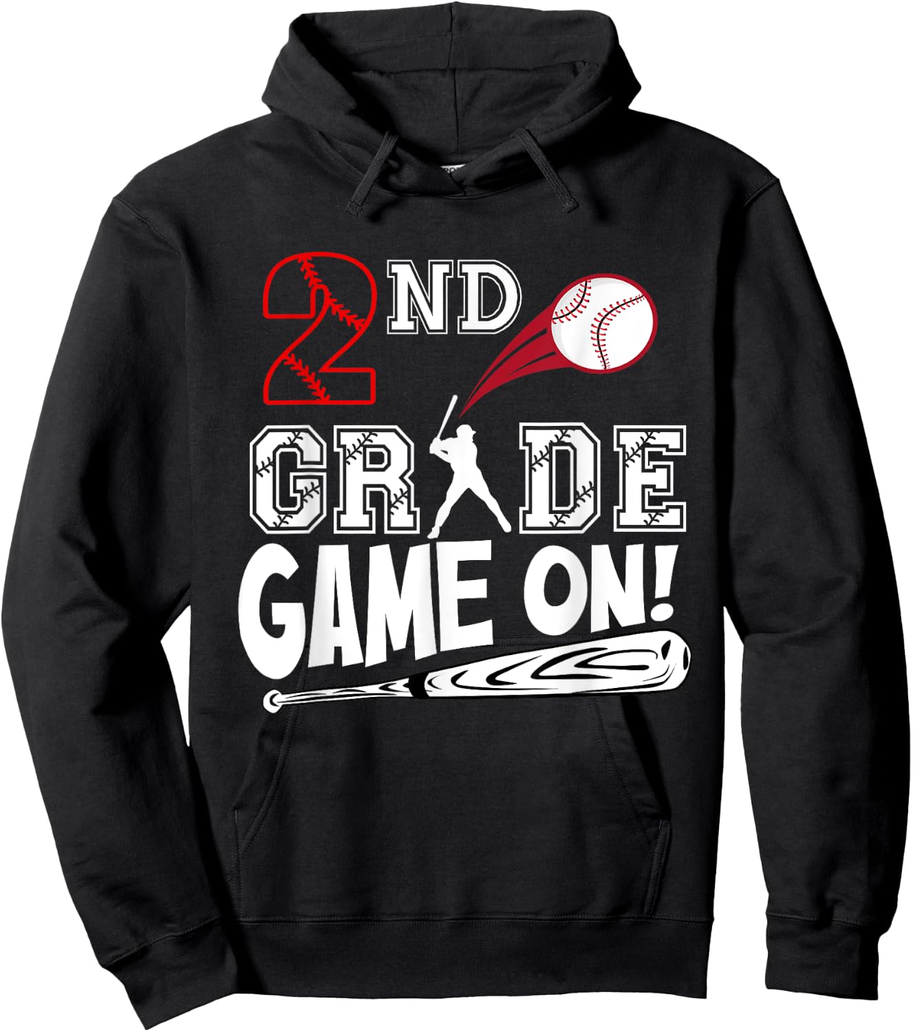 2nd Grade Game On First Day of School Baseball Second Grade Hoodie - Hoodie | Black
