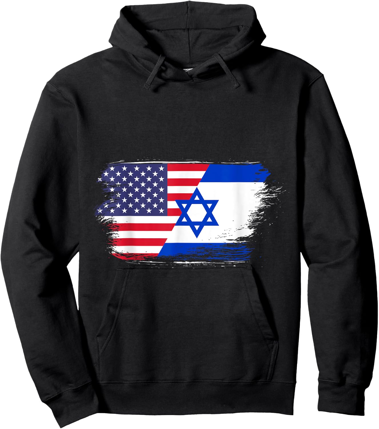 USA Flag Israel Hoodie - Hoodie | Black