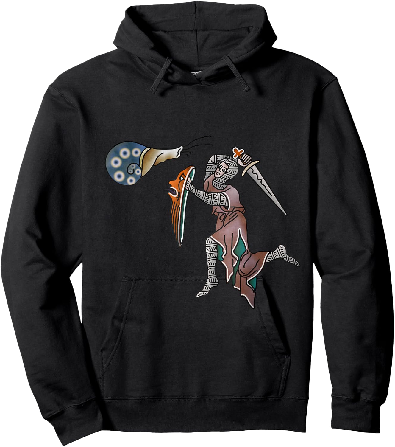 Marginalia Knight vs snail - Medieval Meme - MargiKnights Hoodie - Hoodie | Black