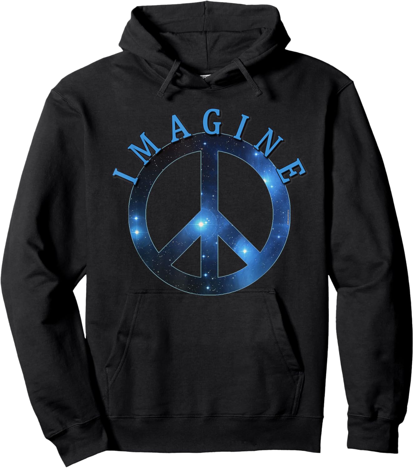 Peace Symbol IMAGINE Starry Hoodie - Hoodie | Black