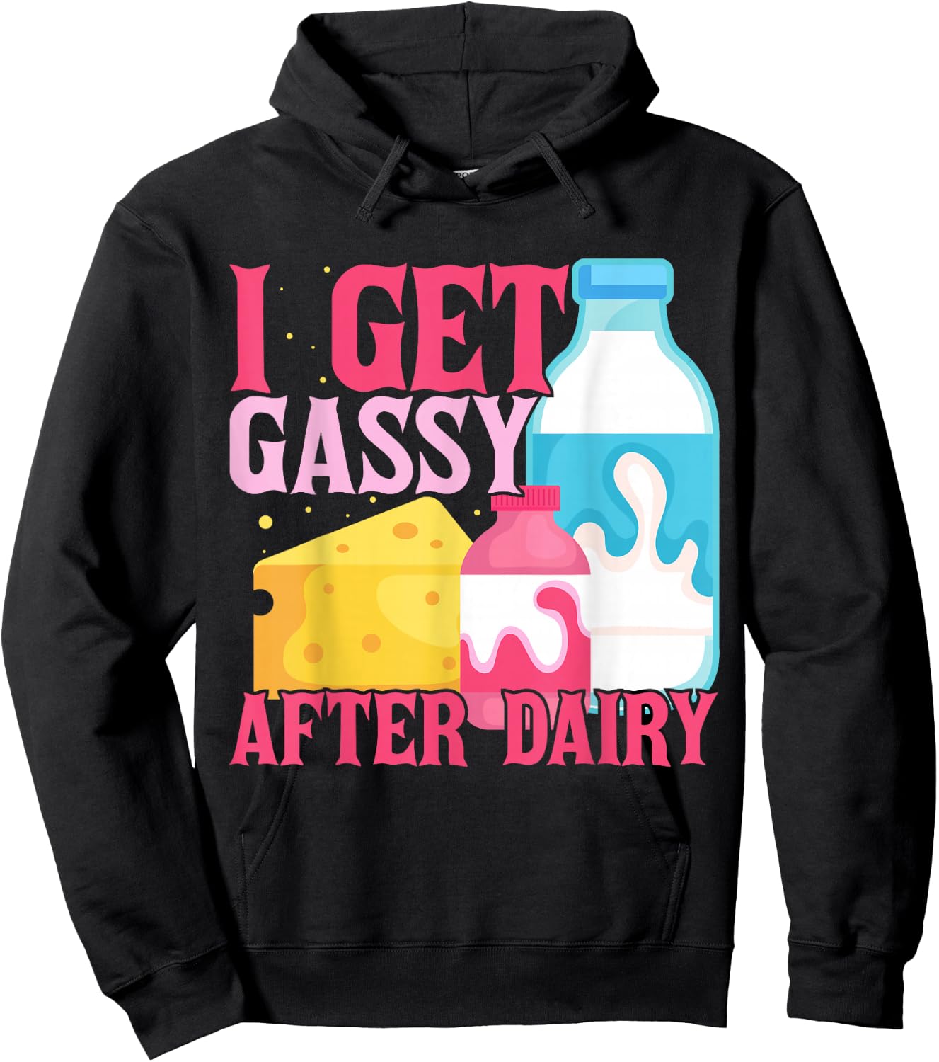 Milk Lactose Intolerant Cheese Hoodie - Hoodie | Black