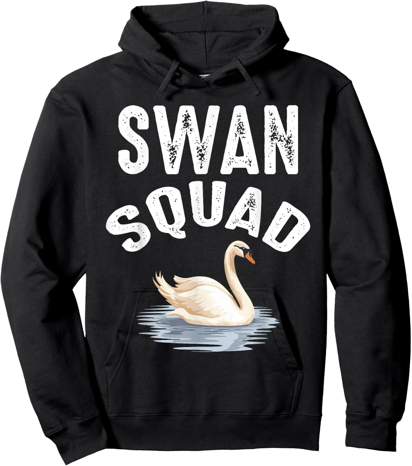 Swan Squad Cool Zoo Animal Lover White Swan Birthday Squad Hoodie - Hoodie | Black