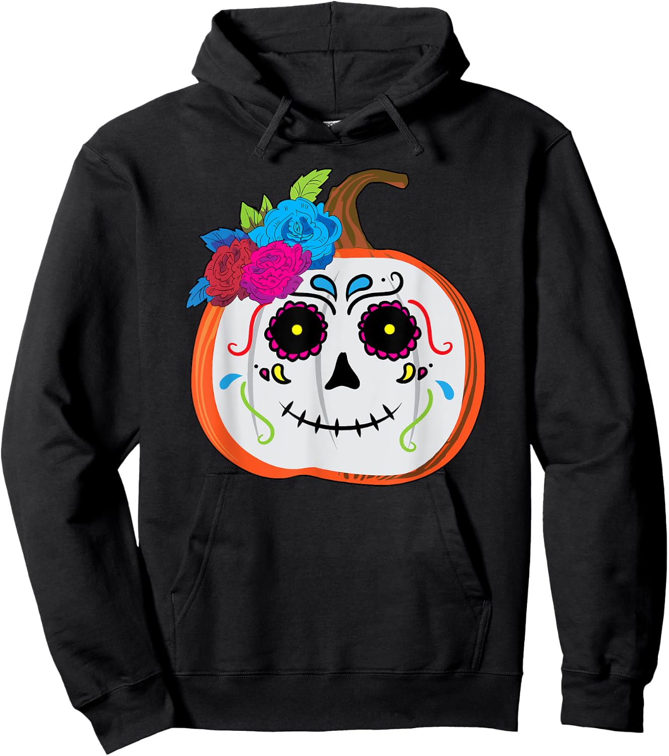 Dia De Los Muertos Toddler Girl Women Mexican Pumpkin Skull Hoodie - Hoodie | Black