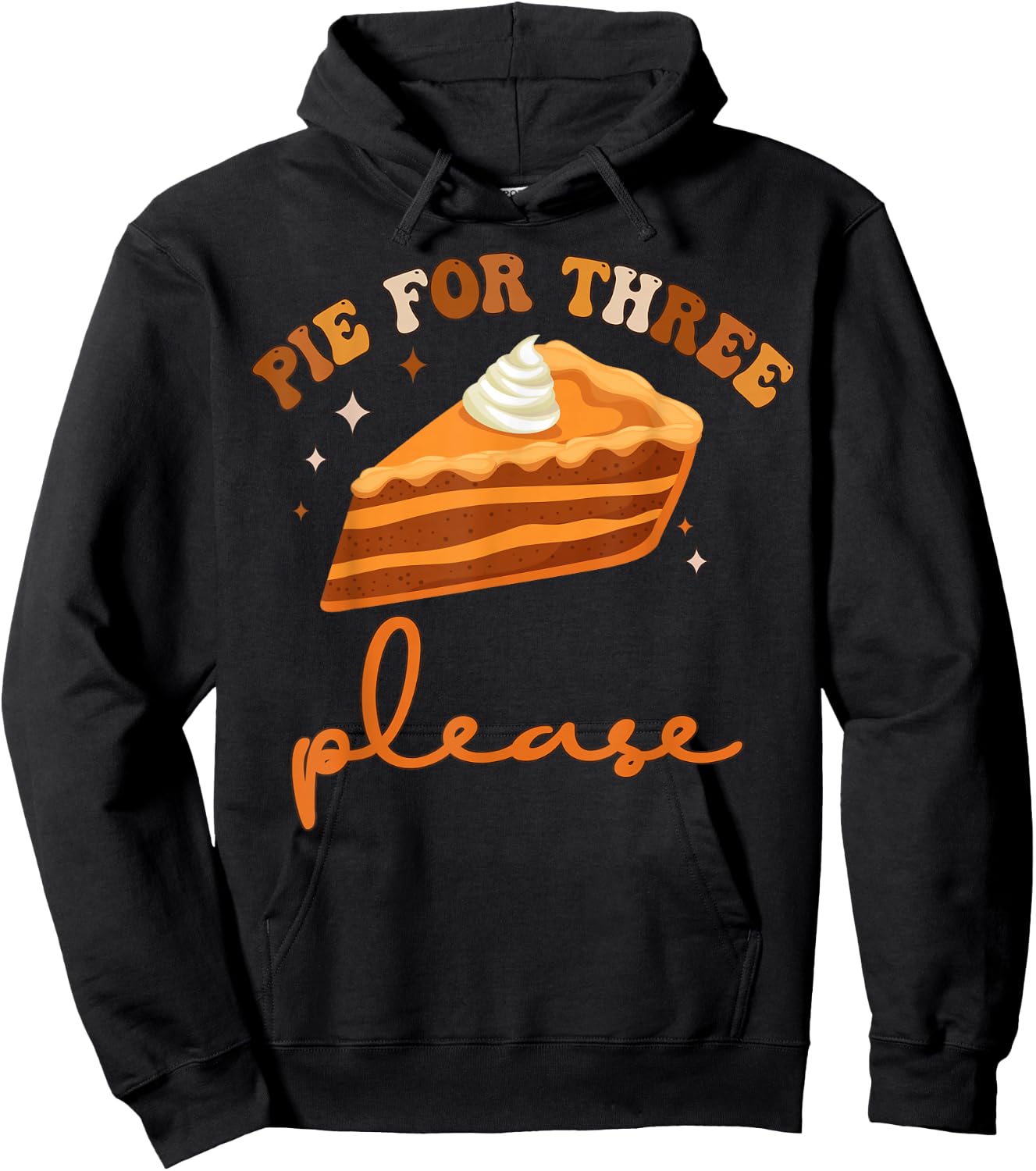 Pie For Three Please Twin Baby Pregnancy Thanksgiving Hoodie - Hoodie | Black