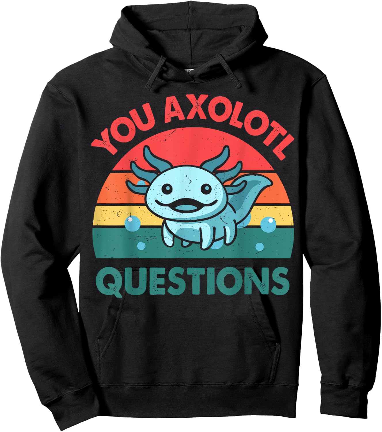 Axolotl-Shirt You Axolotl Questions Cute Costume Kids Men Hoodie - Hoodie | Black