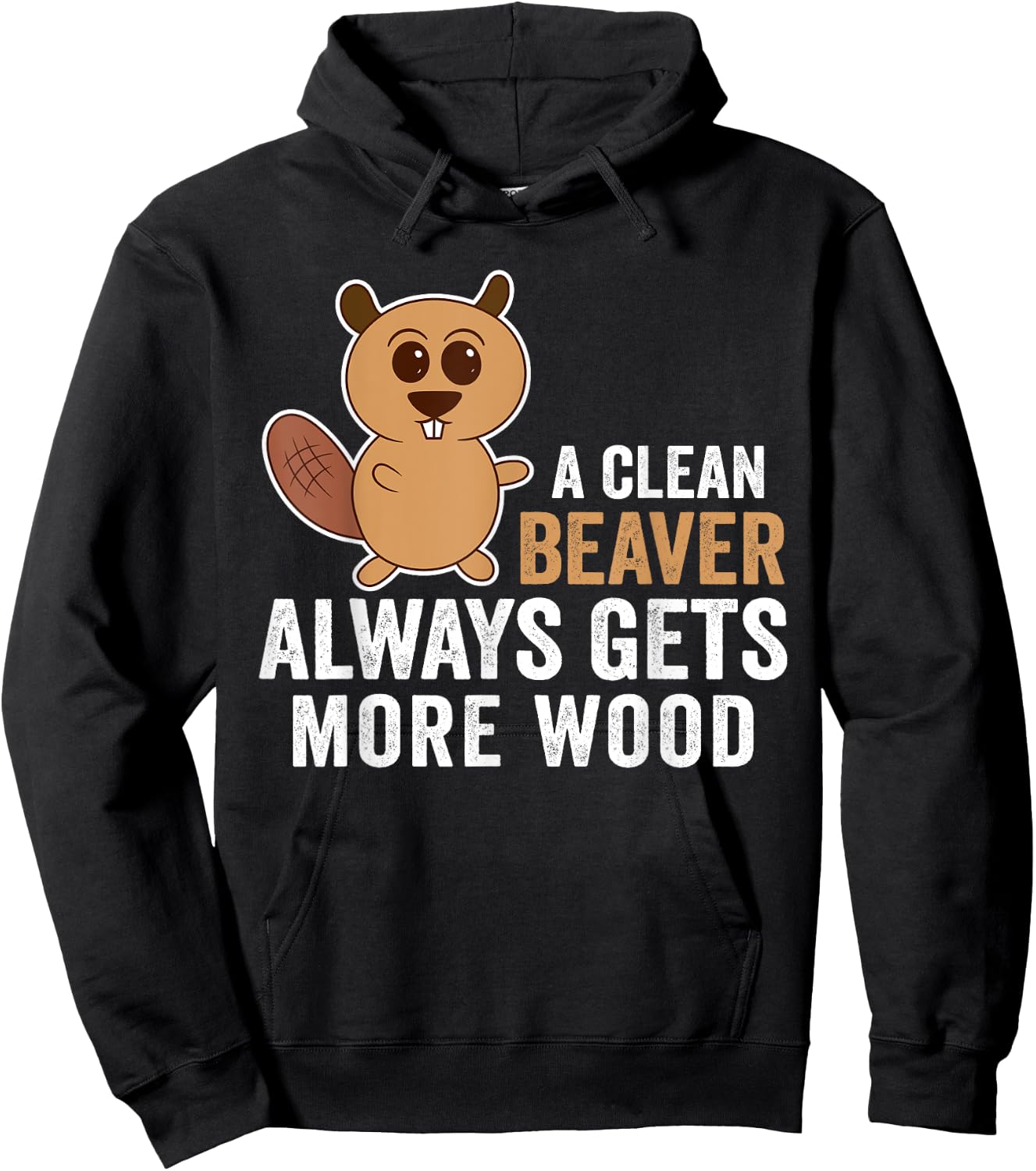 Funny Adult Clean Beaver Men Hoodie - Hoodie | Black