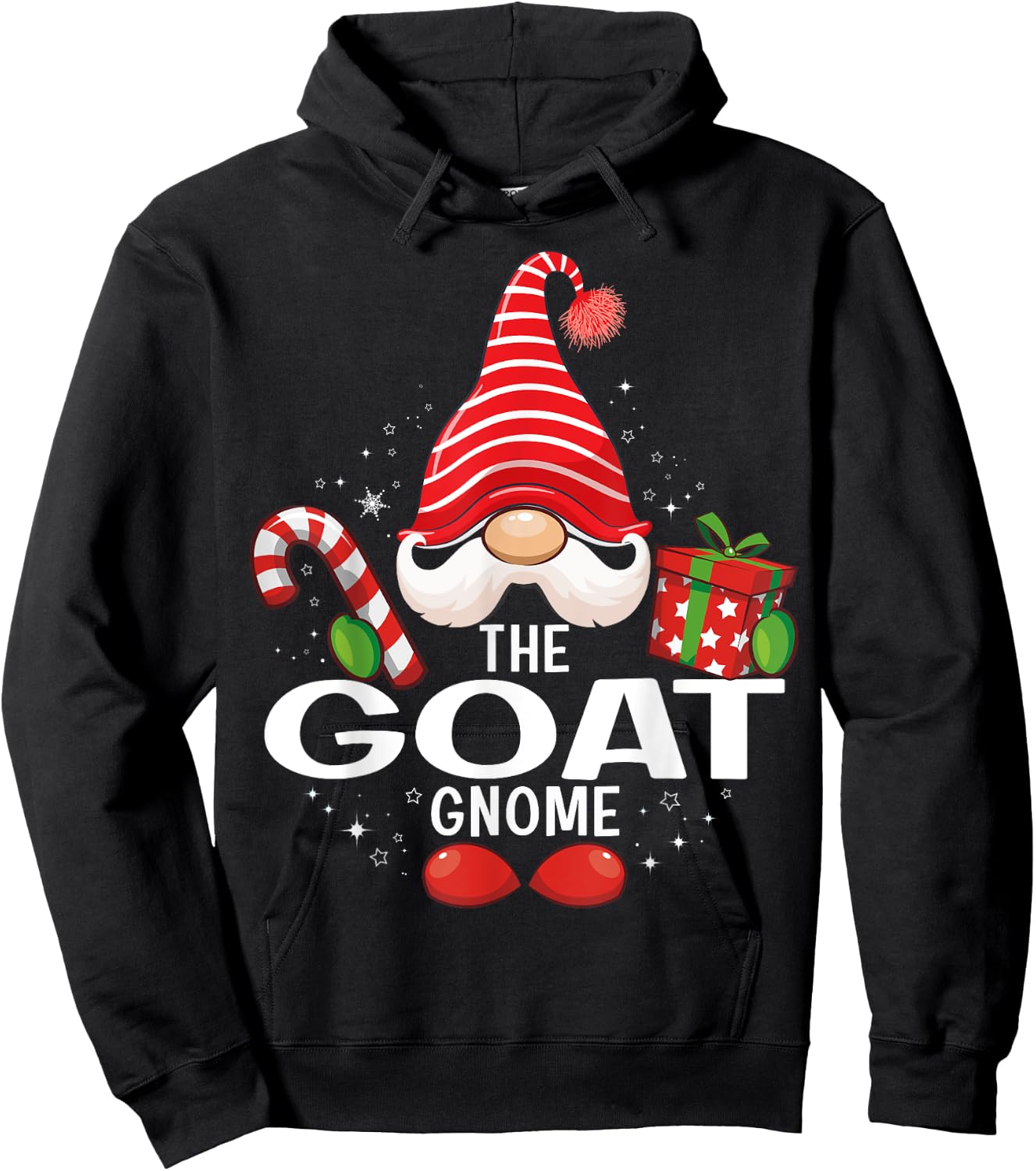 The Goat Gnome Christmas Matching Family Hoodie - Hoodie | Black