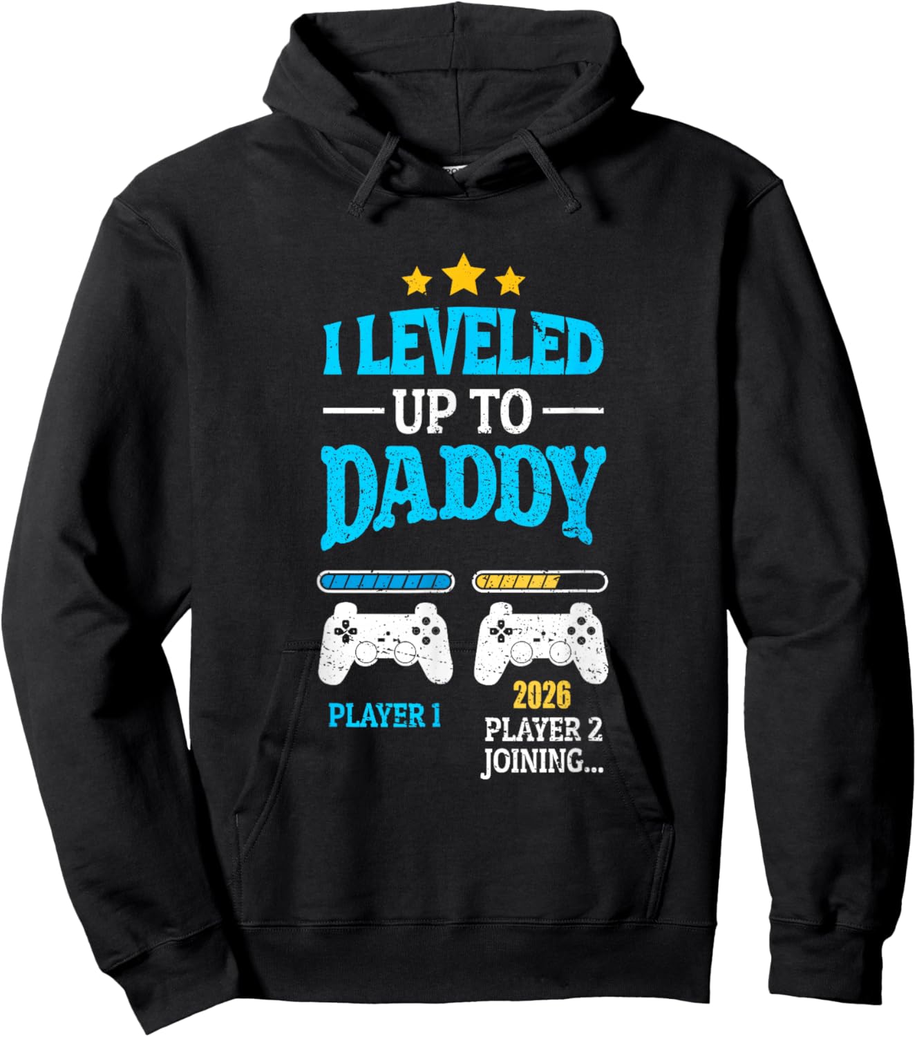 New Dad Fathers Day Leveled Up To Daddy 2026 Level Unlocked Hoodie - Hoodie | Black