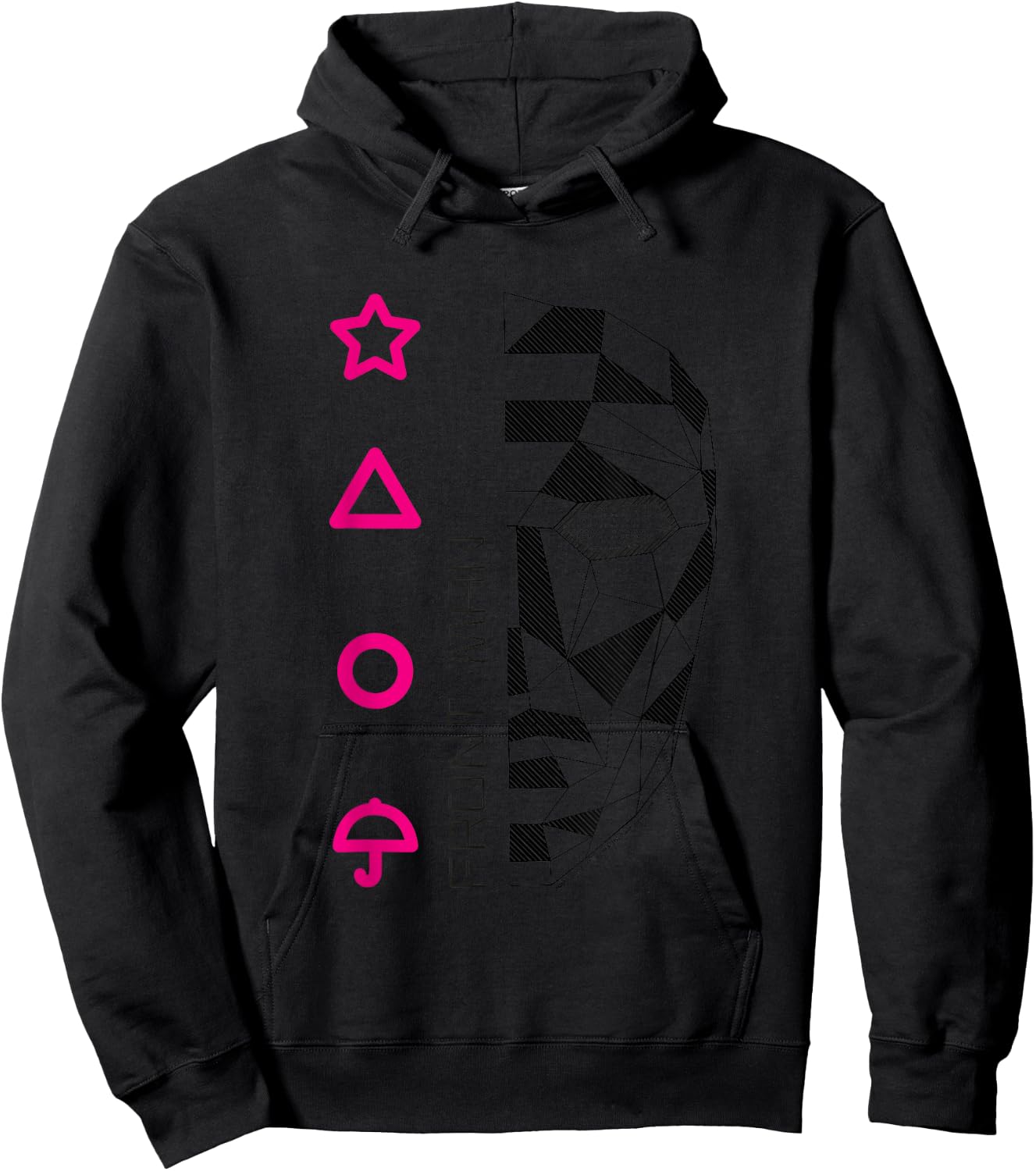 Squid Game Front Man Geometric Art , grey, S Hoodie - Hoodie | Black