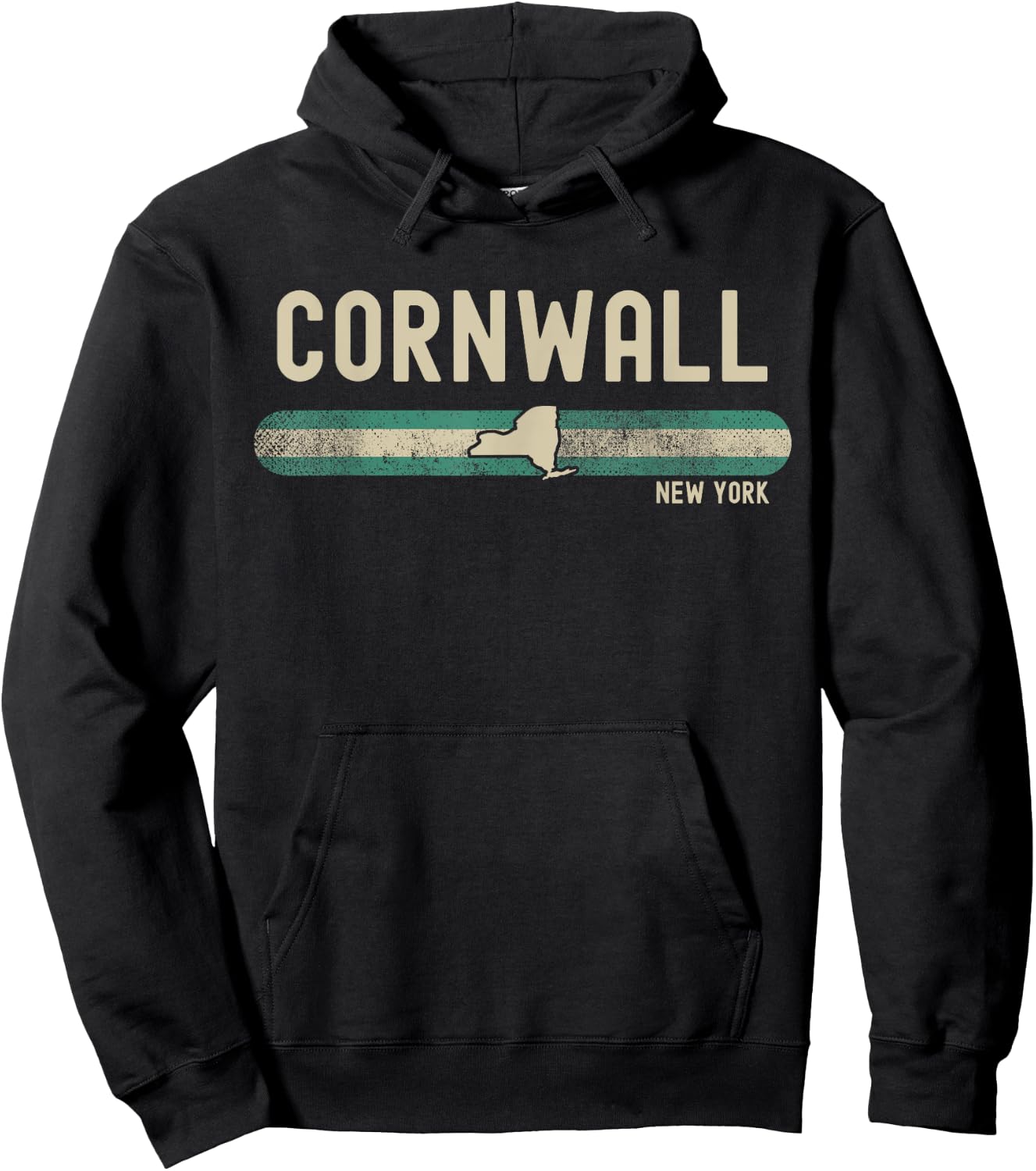 Cornwall NY | New York | Travel & 80s Style Hoodie - Hoodie | Black