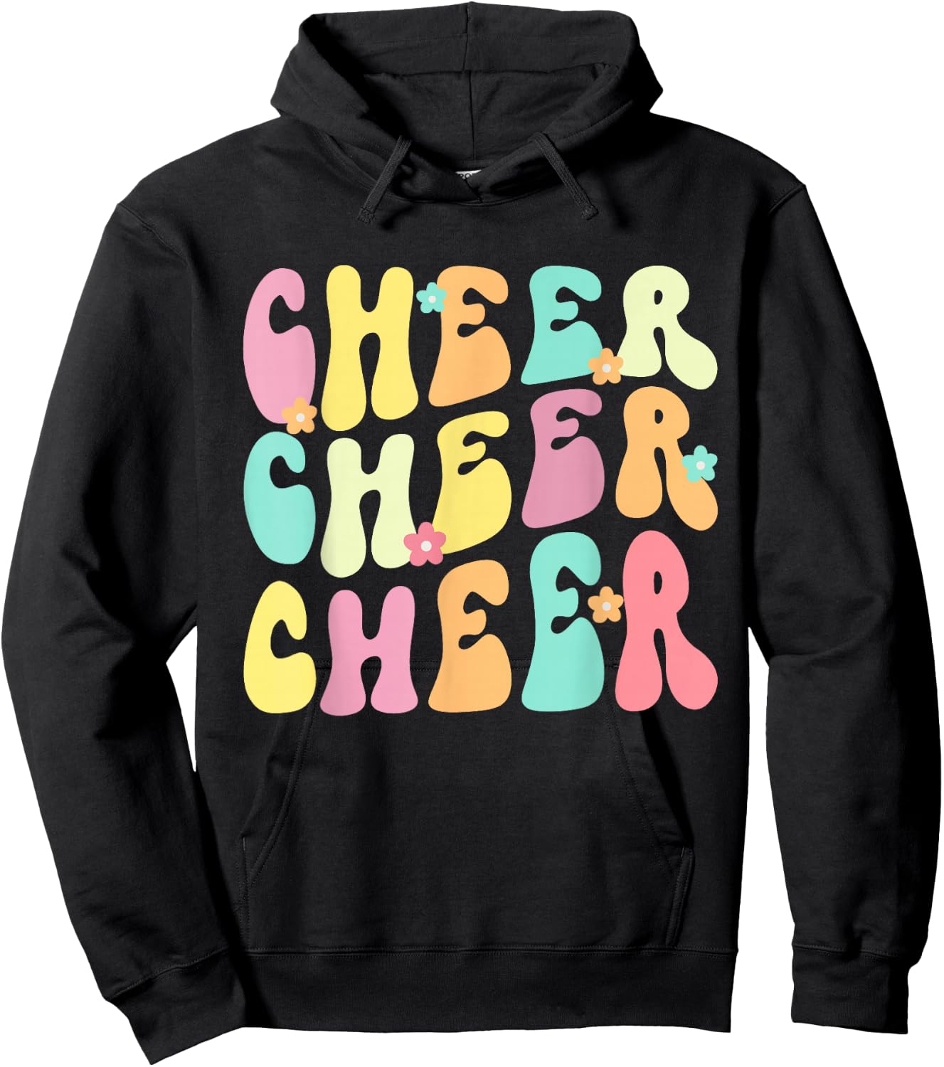 Cheer Cheer Cheer Groovy Retro Hoodie - Hoodie | Black