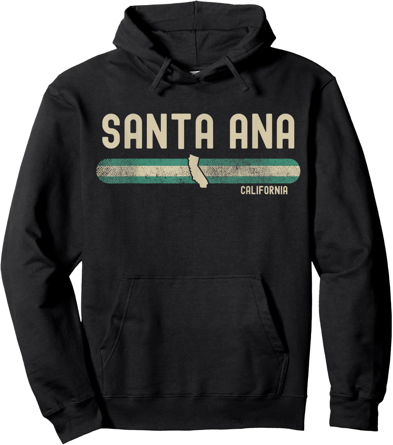 Santa Ana CA | California | Travel & 80s Style Hoodie - Hoodie | Black
