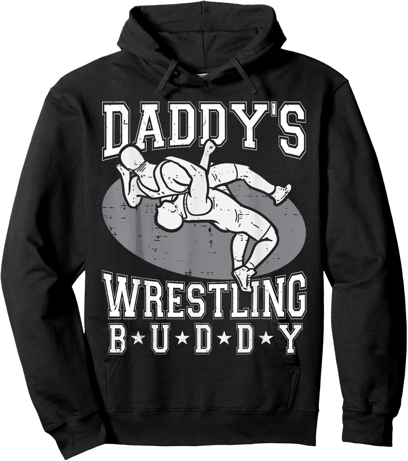 Daddy's Wrestling Buddy Funny Wrestler Boys father's day Hoodie - Hoodie | Black