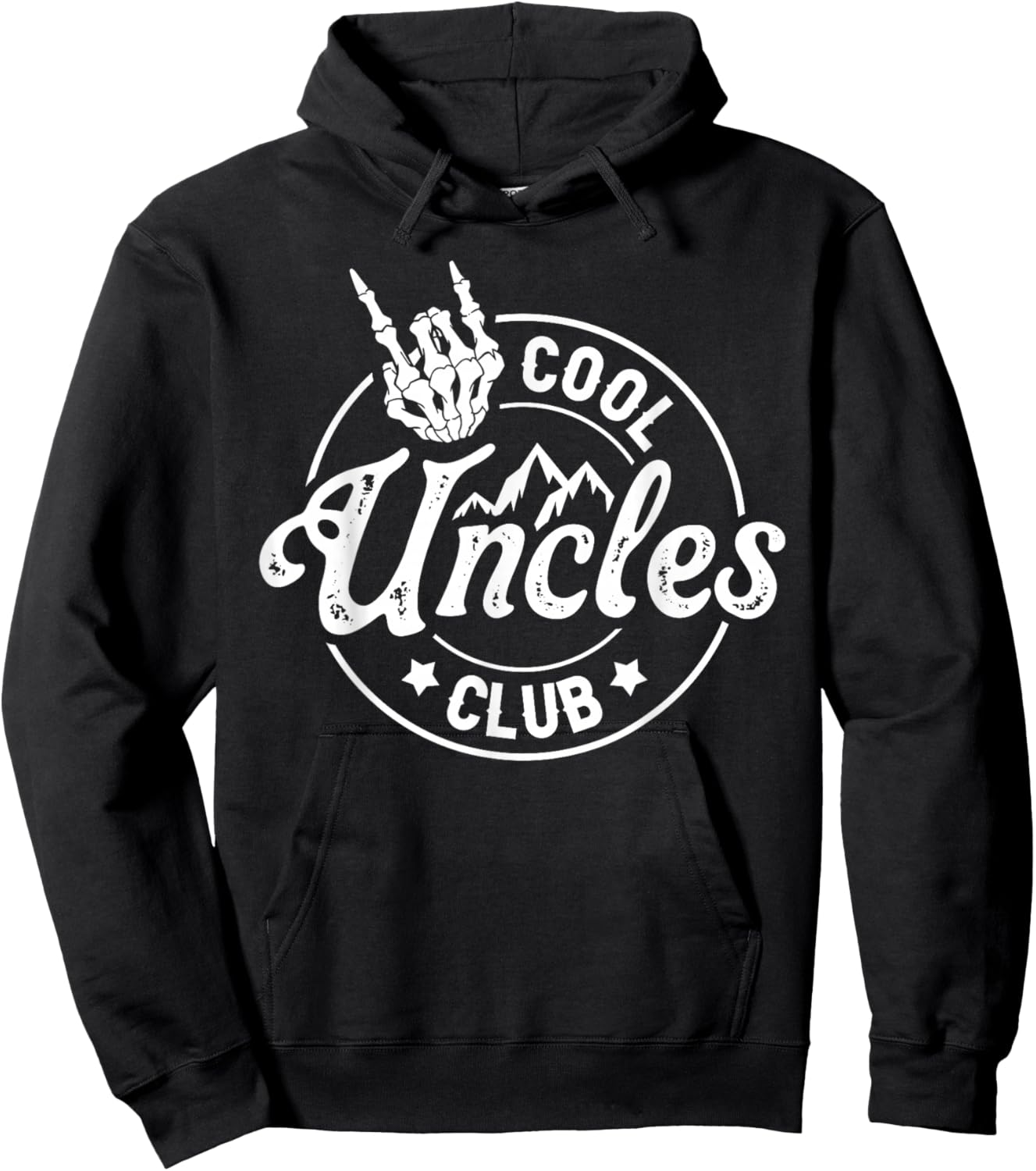 Funny Uncle Fathers Day Cool Uncles Club Skeleton Hand Hoodie - Hoodie | Black