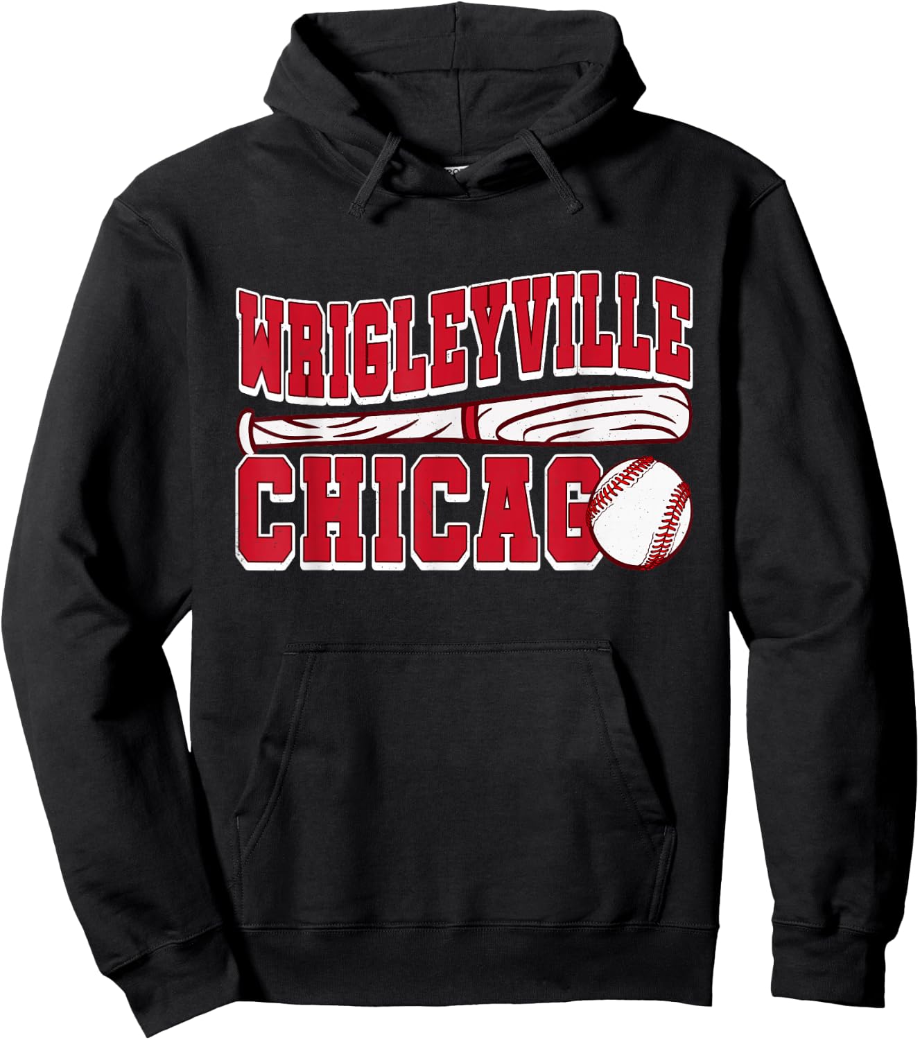 Wrigleyville Chicago Funny Baseball Lover and Player Hoodie - Hoodie | Black