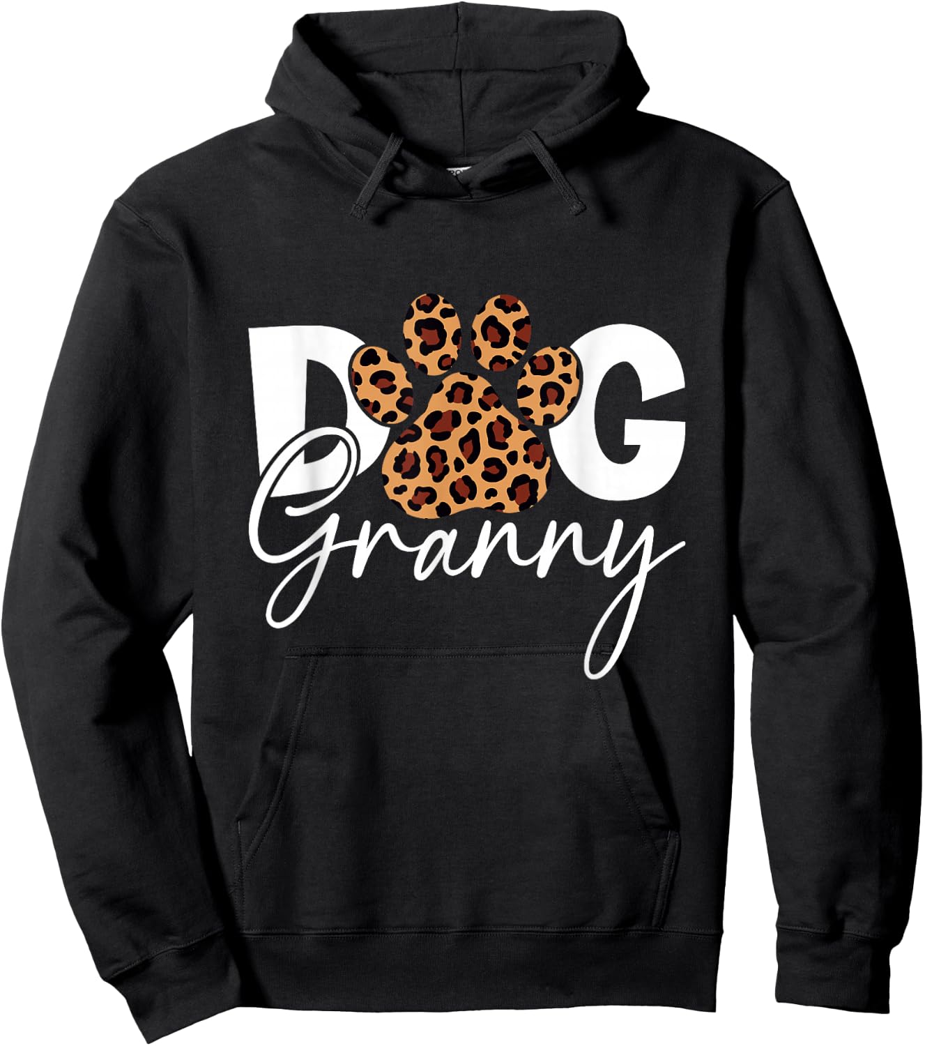 Funny Dog Granny Leopard Skin Paw for Pet Lover Graphic Hoodie - Hoodie | Black