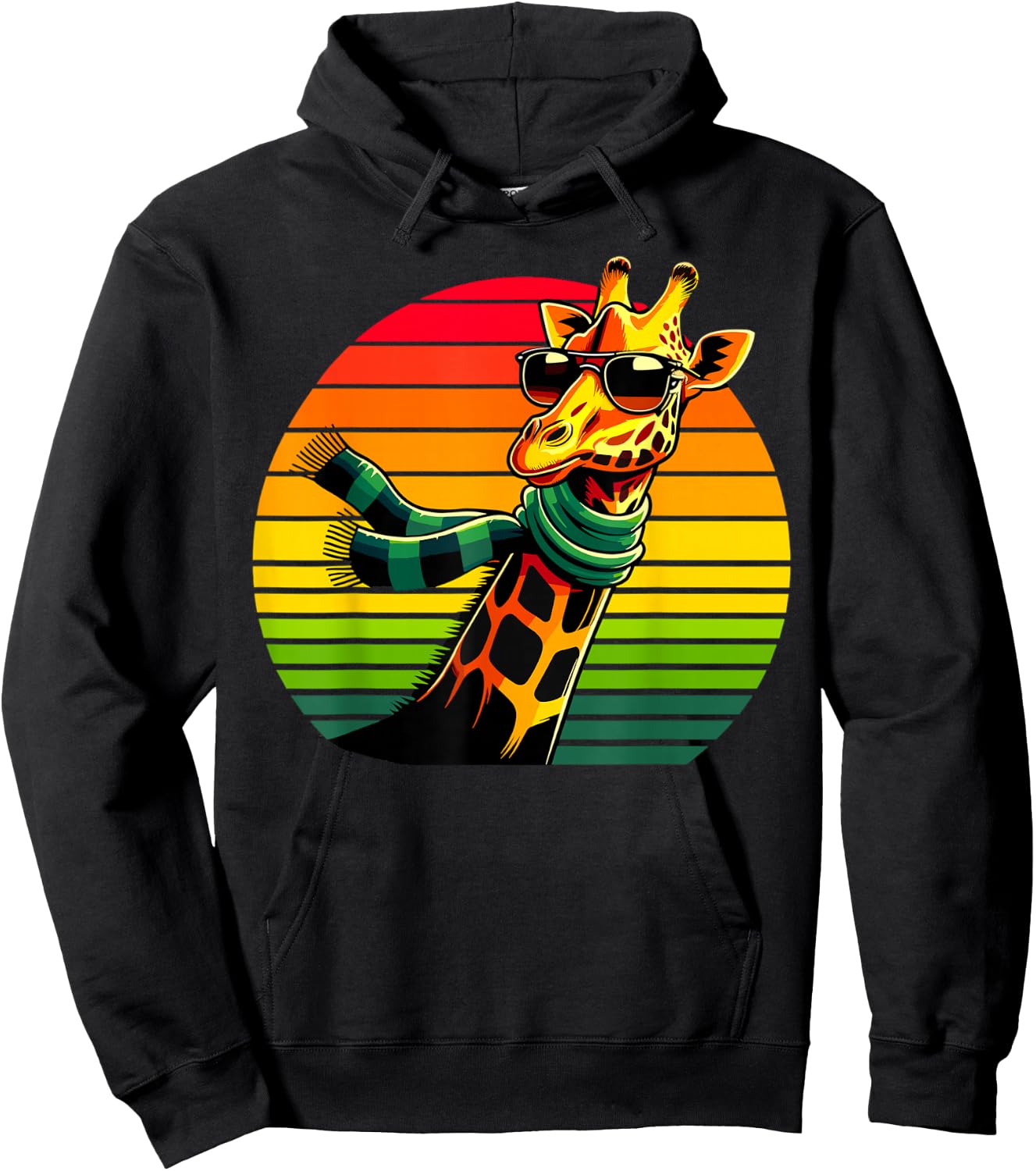Giraffe Vintage Animal Sunglasses Giraffe Hoodie - Hoodie | Black