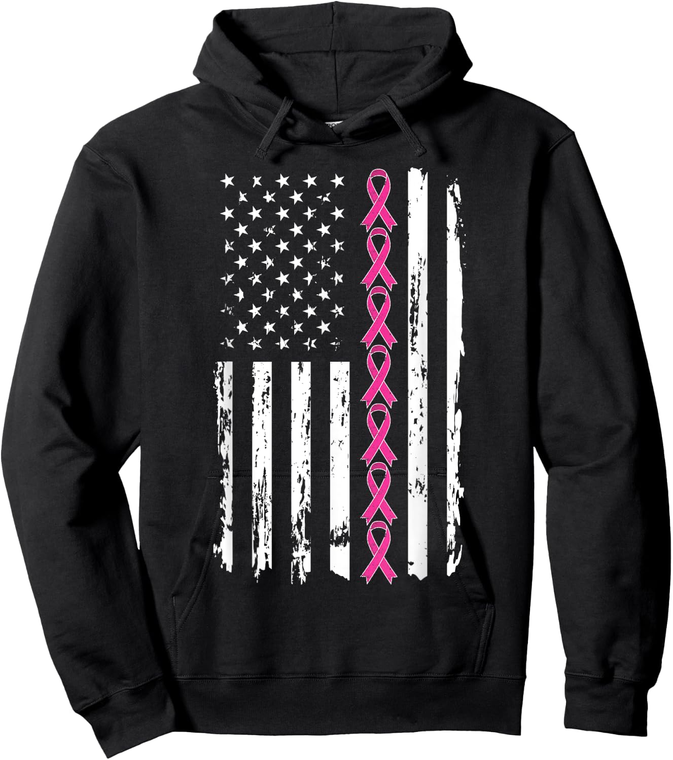 Pink Ribbon Shirt Women Men Breast Cancer Awareness Hoodie - Hoodie | Black
