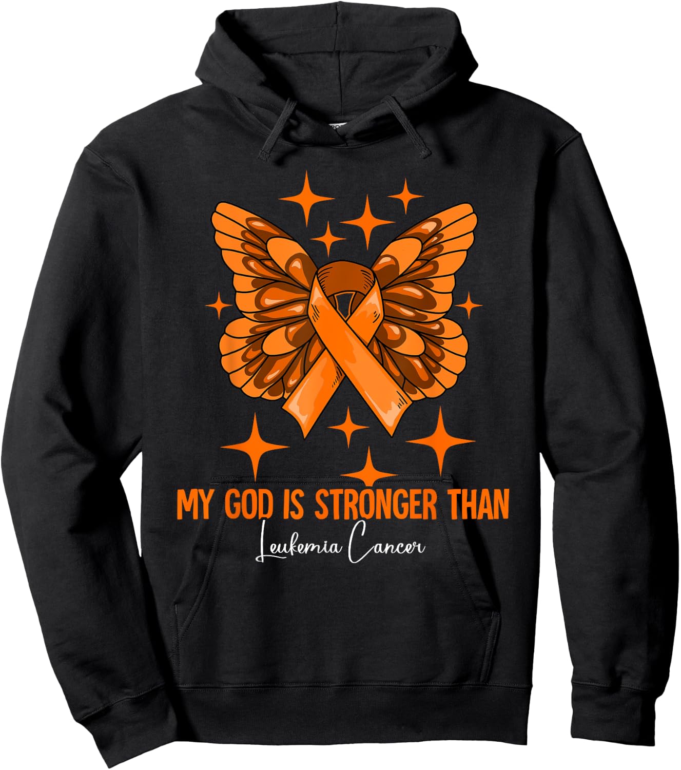 My God Is Stronger Than Leukemia Awareness Hoodie - Hoodie | Black