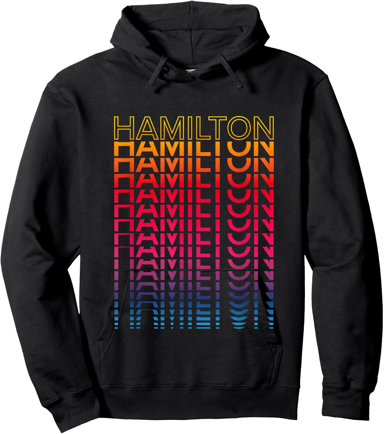 Colourful Retro City Nostalgic Hamilton , black Hoodie - Hoodie | Black