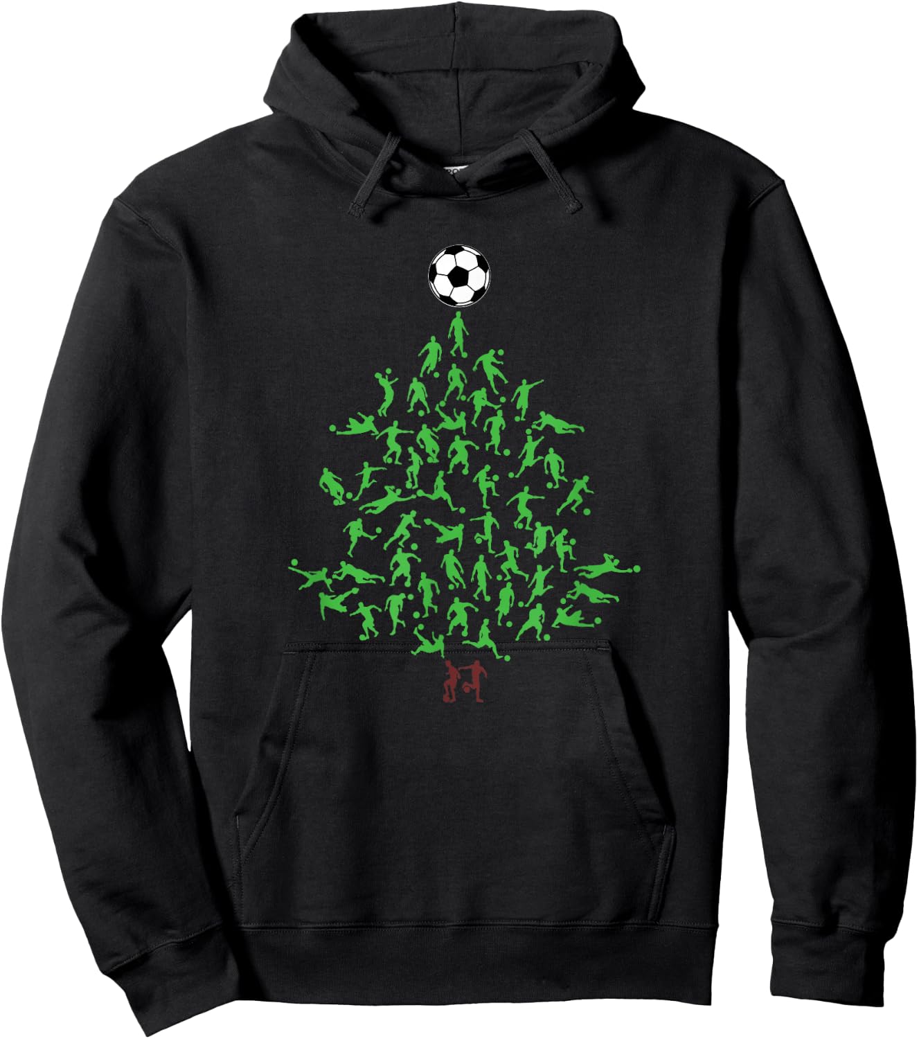 Soccer Player Christmas Tree Xmas Hoodie - Hoodie | Black