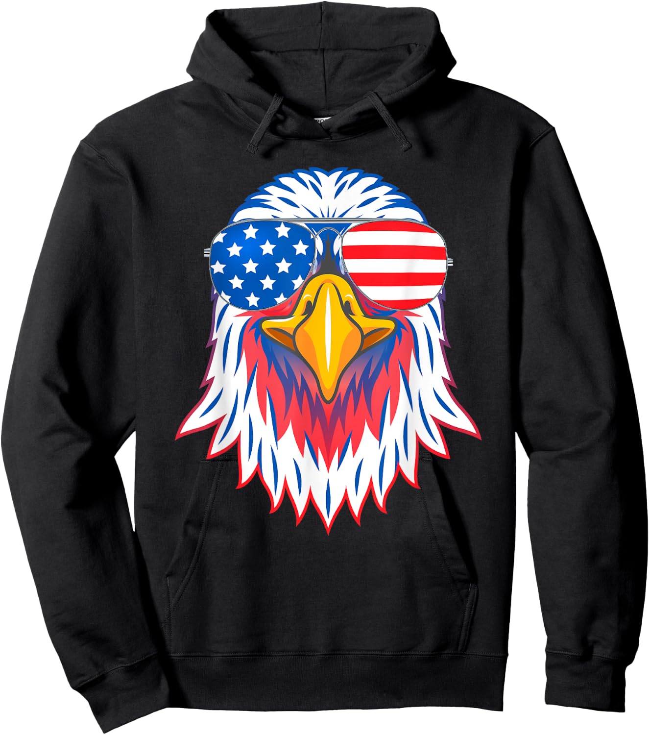 Patriotic Eagle Shirt 4th of July USA American Flag Pride Hoodie - Hoodie | Black