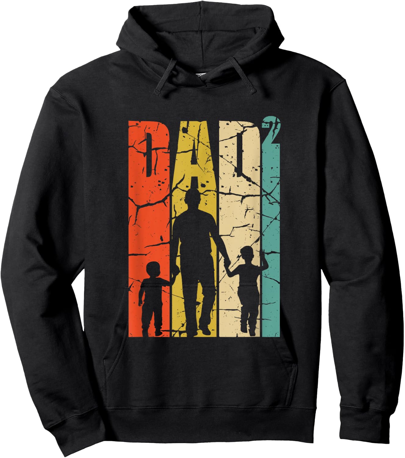 Dad 2 Son Dad Top 2 Double Dad Twins Dad Hoodie - Hoodie | Black