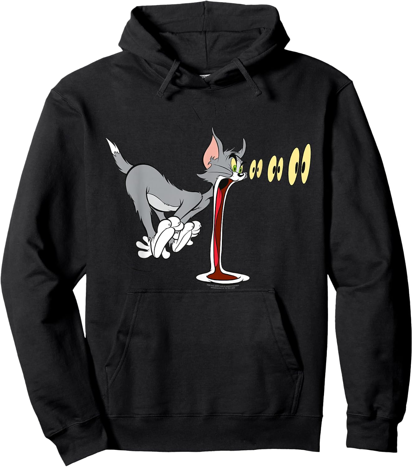 Tom & Jerry Tom Eyes Out Hoodie - Hoodie | Black