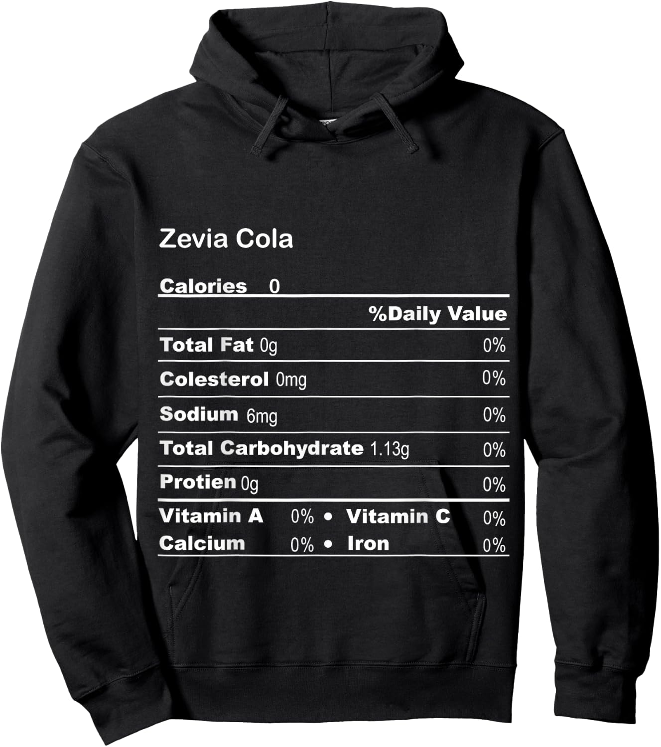 Funny Zevia Cola Thanksgiving Nutritional Fact Hoodie - Hoodie | Black