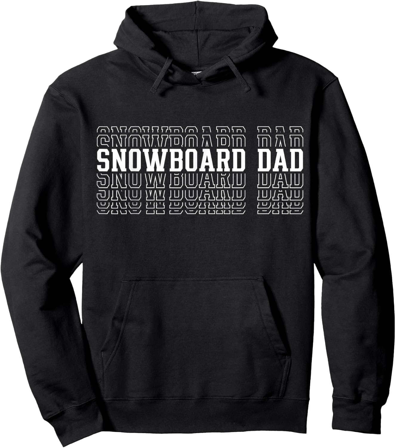 Snowboarding Dad Funny Layered Text Father Coach Hoodie - Hoodie | Black