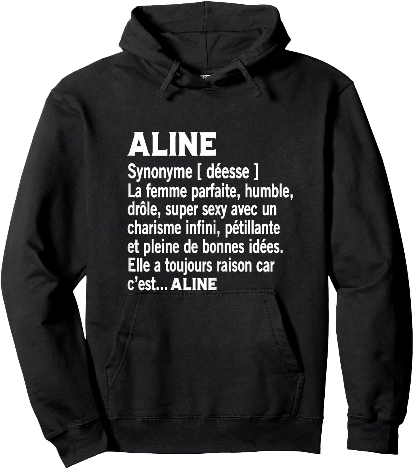 Woman Humor Personalized Gift Name Aline Definition Hoodie - Hoodie | Black
