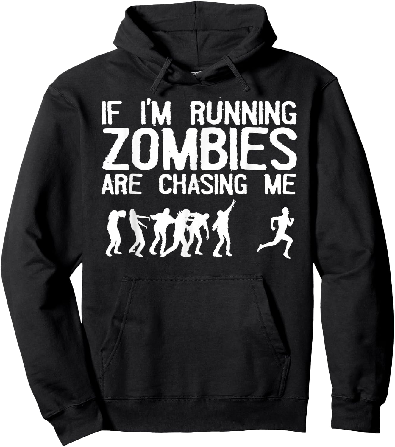 Zombie Running Design Women Halloween Funny Running Hoodie - Hoodie | Black