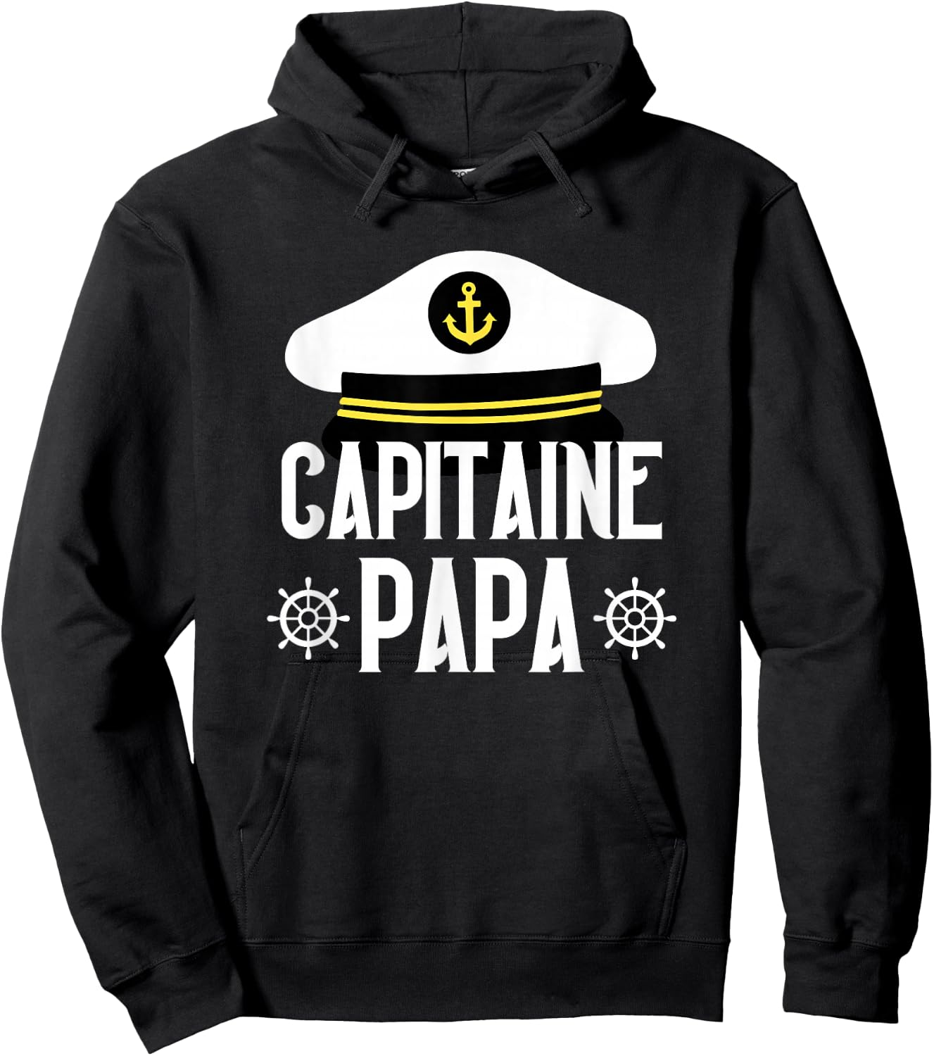 Captain Dad Boat Gift Humor Captain Dad Father , Black, S Hoodie - Hoodie | Black