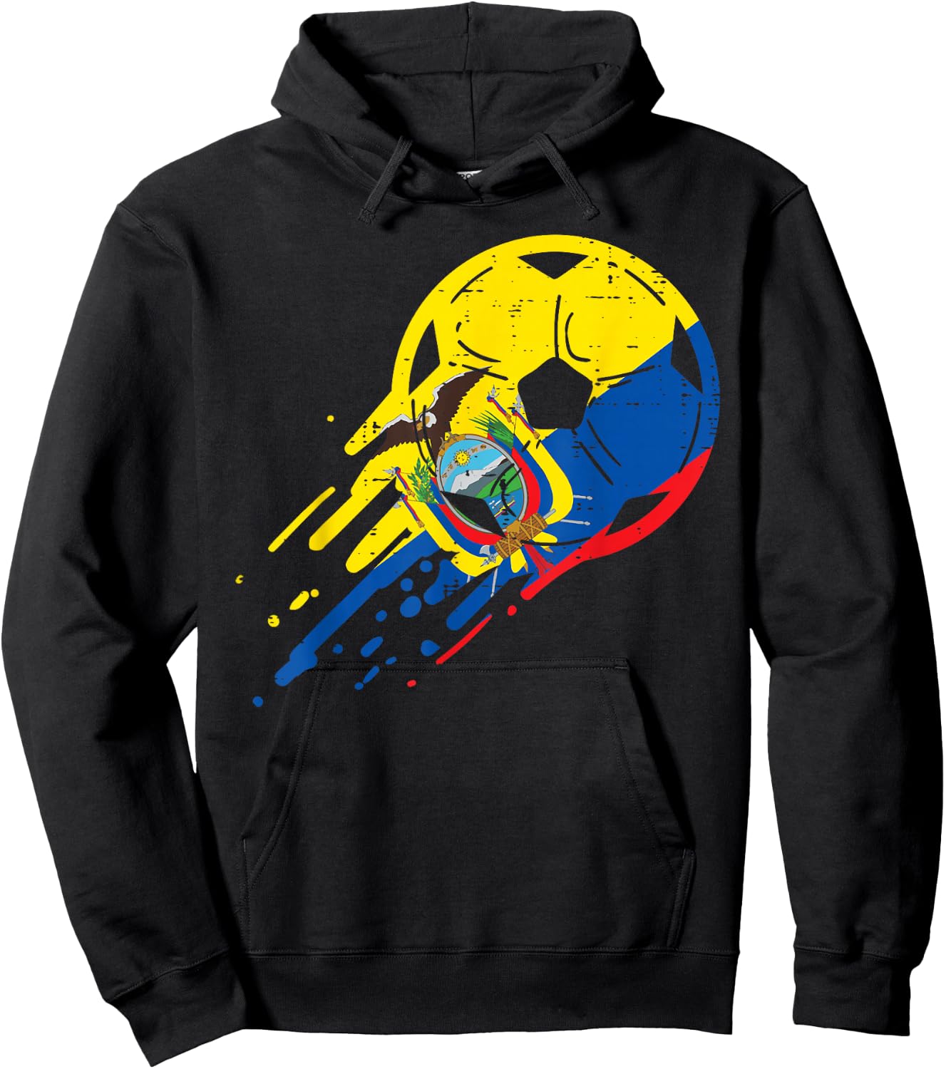 Ecuador Flag Ecuadorian Soccer Football Fan Men Women Kids Hoodie - Hoodie | Black