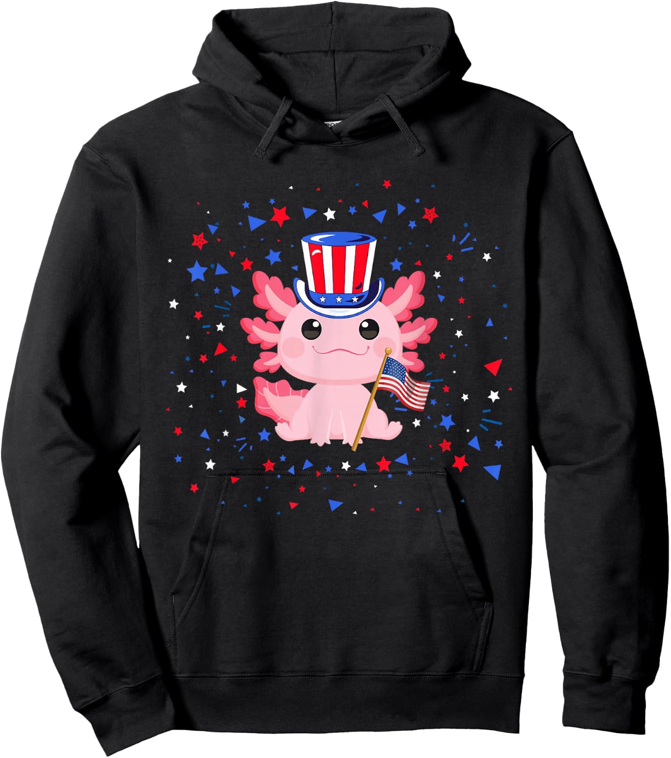 Axolotl 4th of July Hoodie - Hoodie | Black